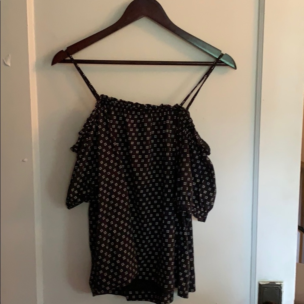 H&M Navy Off Shoulder Top